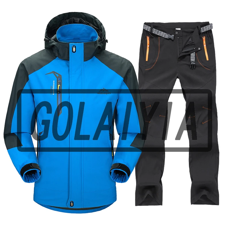 Outdoor Men's Spring Coat Pants Trekking Hiking Fishing Set Sports Single Jacket And Quick-Drying Camping Sports Trouser Suit
Outdoor Men's Spring Coat Pants Trekking Hiking Fishing Set Sports Single Jacket And Quick-Drying Camping Sports Trouser Suit