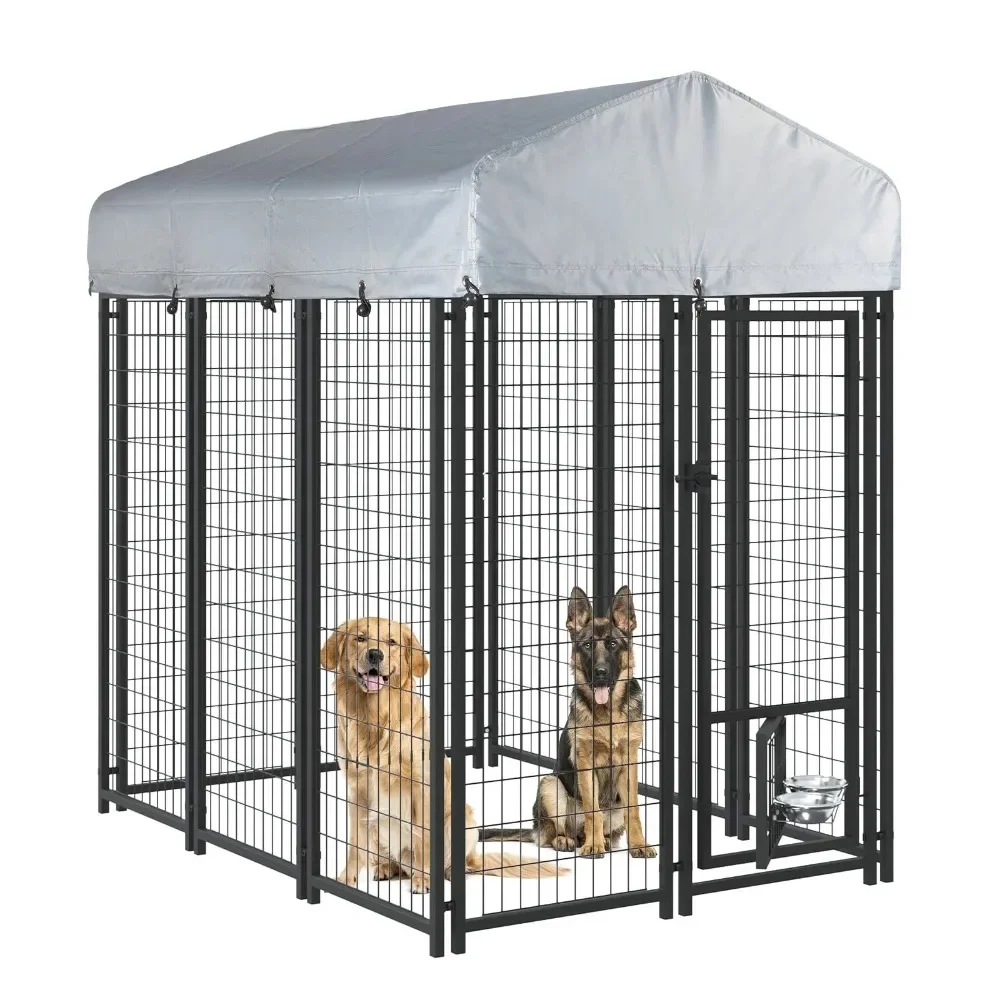 Modern 6x4x6 FT Heavy Duty Large Dog Kennel Playpen Outdoor with Secure Lock, STURDY & DURABLE METAL, PROTECTIVE ROOF INCLUDE
Modern 6x4x6 FT Heavy Duty Large Dog Kennel Playpen Outdoor with Secure Lock, STURDY & DURABLE METAL, PROTECTIVE ROOF INCLUDE