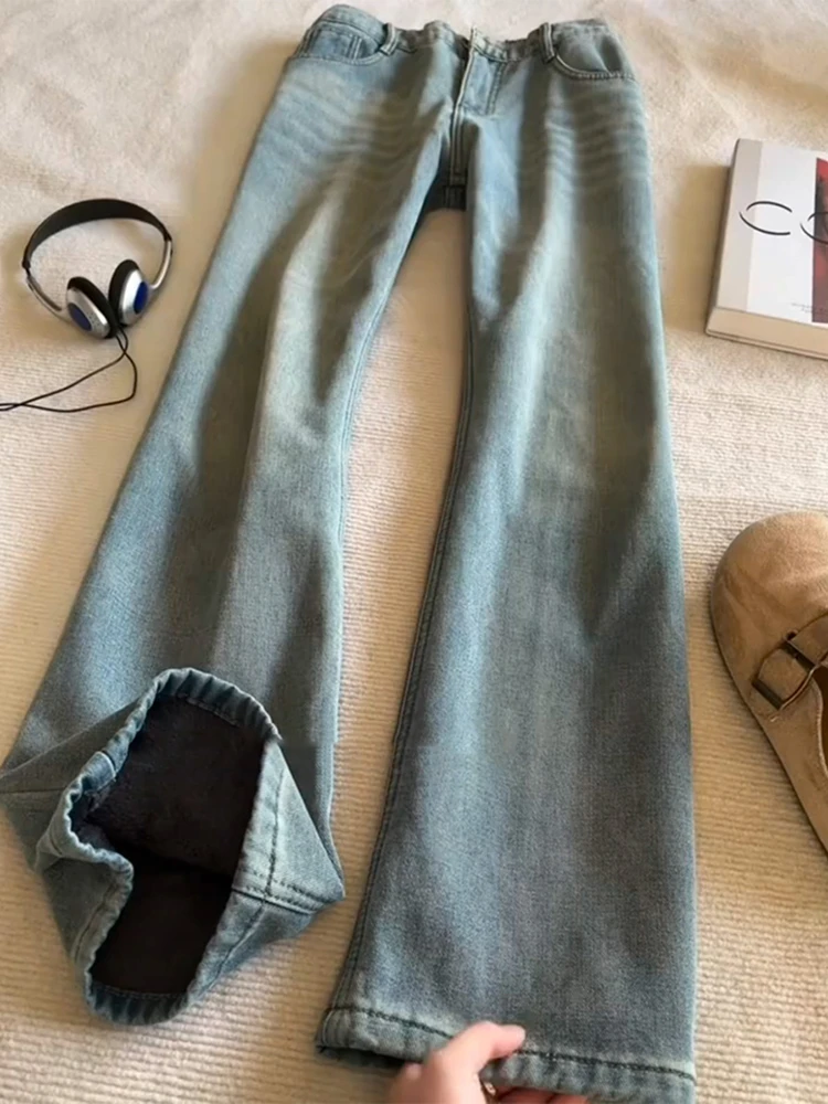 Retro American Fleece Lined Straight Leg Jeans Men's Winter Thick Warm Trousers Cleanfit No Leg Cling Micro Flared Pants
Retro American Fleece Lined Straight Leg Jeans Men's Winter Thick Warm Trousers Cleanfit No Leg Cling Micro Flared Pants