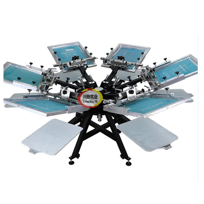 Manual Micro Registration Printing Machine 6 Color 6 Station T-Shirts Textile Rotary Screen Printer
Manual Micro Registration Printing Machine 6 Color 6 Station T-Shirts Textile Rotary Screen Printer