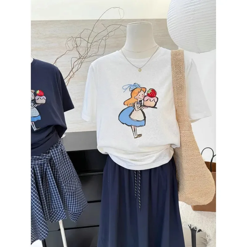 Women's Alice Print T-shirt Loose Plus Size Casual Short Sleeve Summer Top
Women's Alice Print T-shirt Loose Plus Size Casual Short Sleeve Summer Top