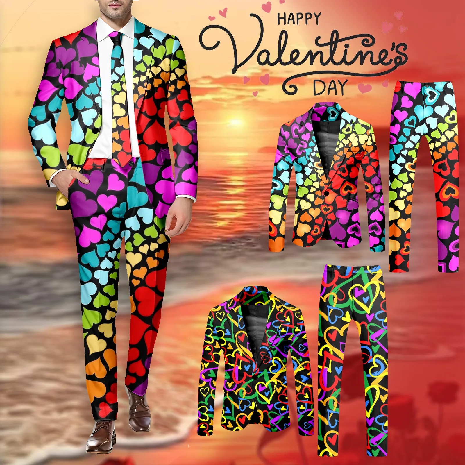 Valentine's Day Male Valentine's Day Long Sleeve Coat And Pants Two Piece Suit Printed Button Gift For Lovers Couple Clothes
Valentine's Day Male Valentine's Day Long Sleeve Coat And Pants Two Piece Suit Printed Button Gift For Lovers Couple Clothes