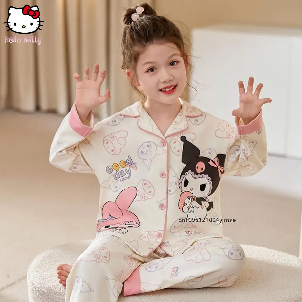 Kawaii 2Pcs Cinnamoroll Kuromi Parent-Child Children's Pajamas Set Sanrios Anime Lapel Long Sleeves Paired Pants Cute Homewear
Kawaii 2Pcs Cinnamoroll Kuromi Parent-Child Children's Pajamas Set Sanrios Anime Lapel Long Sleeves Paired Pants Cute Homewear