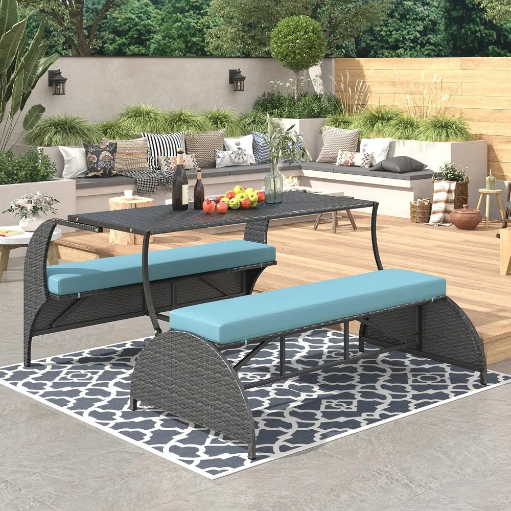 Outdoor Furniture Patio Loveseat Wicker 2-Seat, Convertible 4-Seater and Table, All-Weather Rattan Conversation with Cushions
Outdoor Furniture Patio Loveseat Wicker 2-Seat, Convertible 4-Seater and Table, All-Weather Rattan Conversation with Cushions