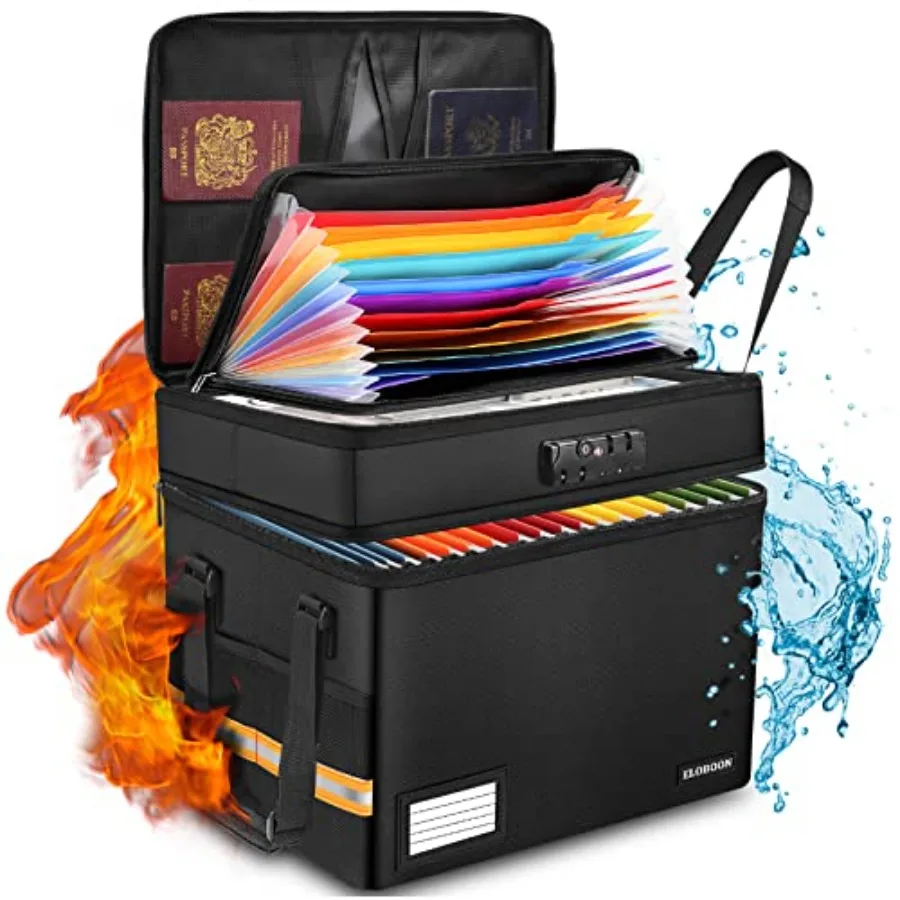 Fireproof Document Box with 13 Pockets Accordian File Organizer Water-Resistant File Organizer Box with Lock Collapsible File S
Fireproof Document Box with 13 Pockets Accordian File Organizer Water-Resistant File Organizer Box with Lock Collapsible File S