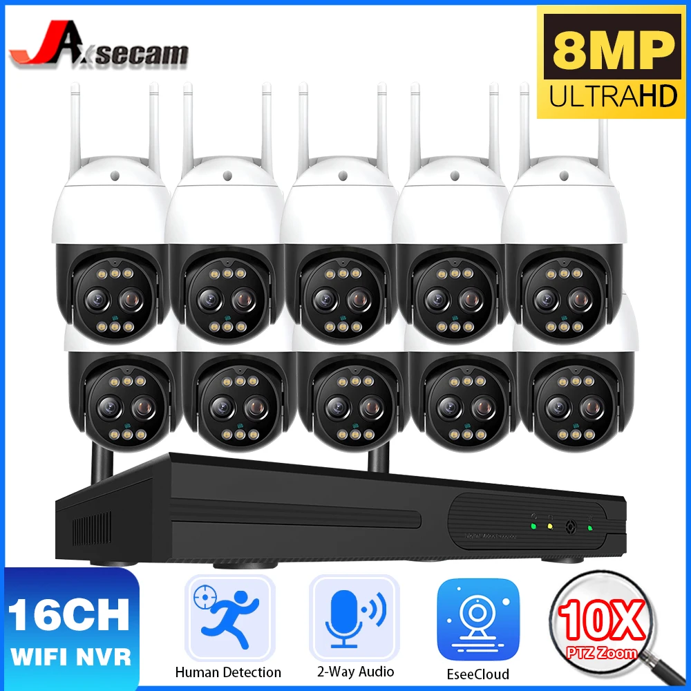 Wireless CCTV System 16CH NVR 4K 8MP Color Night Vision Video Surveillance Set WiFi Nvr Kit Cctv Outdoor Ip66 10X Zoom Cameras
Wireless CCTV System 16CH NVR 4K 8MP Color Night Vision Video Surveillance Set WiFi Nvr Kit Cctv Outdoor Ip66 10X Zoom Cameras