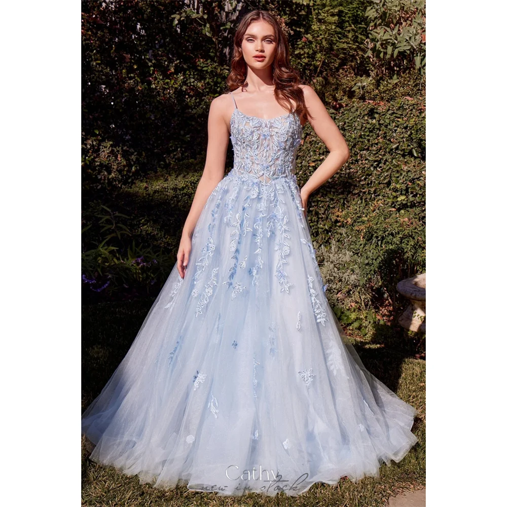 Cathy Customized Blue Spaghetti Strap Embroidery Prom Dresses A-Line Sleeveless vestidos de noiva Floor-Length Formal Evening
Cathy Customized Blue Spaghetti Strap Embroidery Prom Dresses A-Line Sleeveless vestidos de noiva Floor-Length Formal Evening