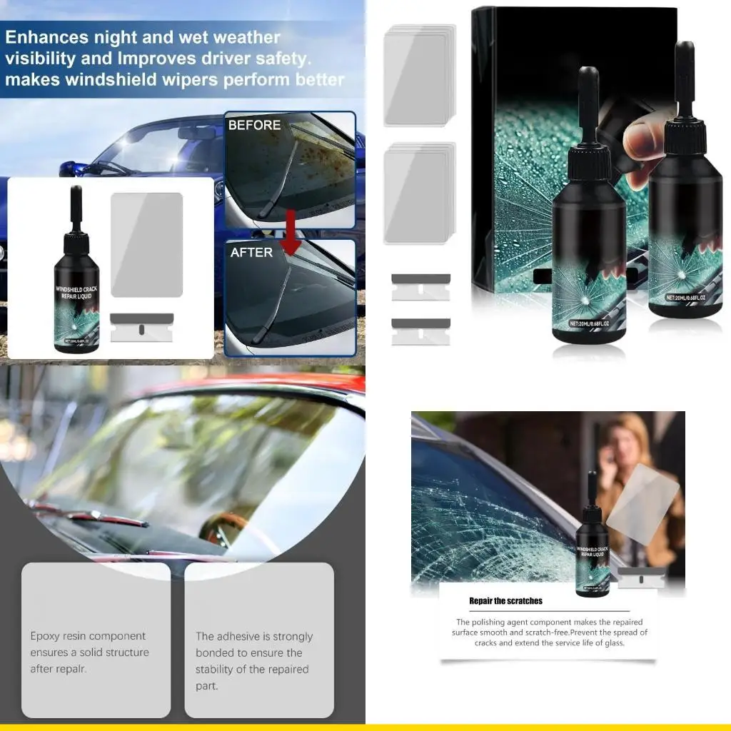SZCH DIY Car Glass Repair For Chips And Cracks Under 6mm Non Toxic Formula Safe For Indoor Use With Long Lasting 12 Month
SZCH DIY Car Glass Repair For Chips And Cracks Under 6mm Non Toxic Formula Safe For Indoor Use With Long Lasting 12 Month