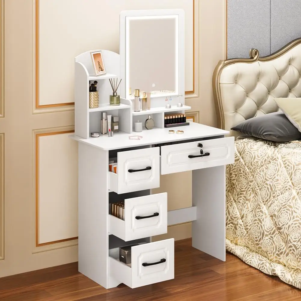 Makeup Desk With Mirror Large Vanity Desk With 6 Opening Shelves 4 Drawers Makeup Vanity Table With Light Bedroom Dressing Table
Makeup Desk With Mirror Large Vanity Desk With 6 Opening Shelves 4 Drawers Makeup Vanity Table With Light Bedroom Dressing Table