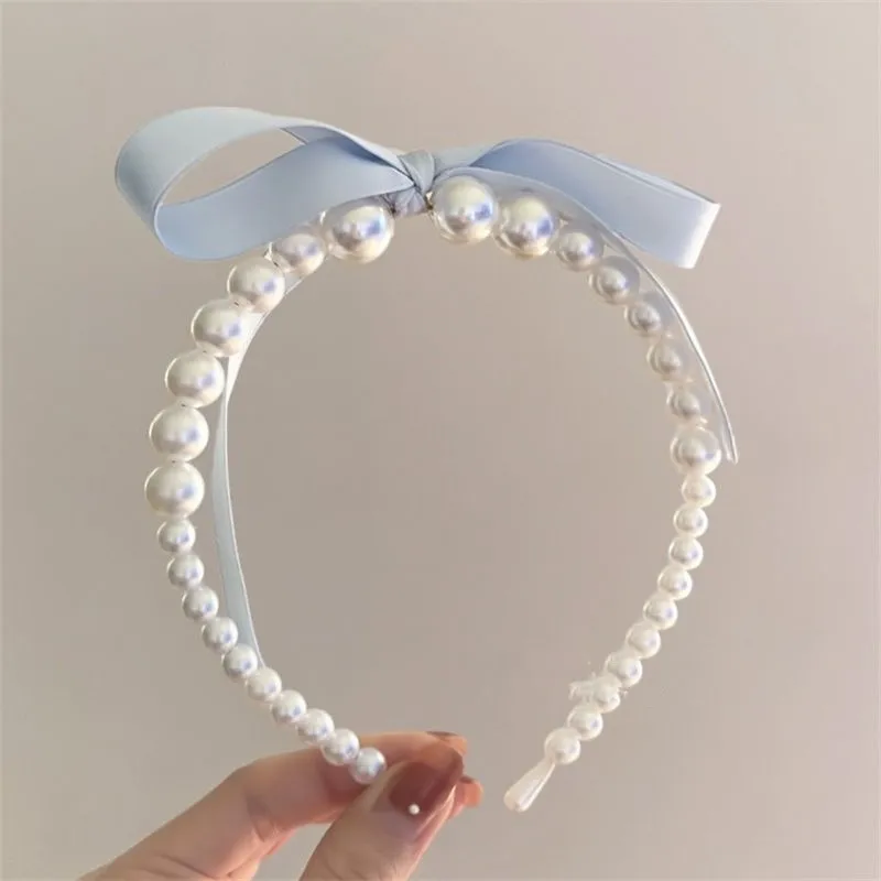 Girl Like French Bow Ribbon Pearl Headband Sweet Temperament Headband
Girl Like French Bow Ribbon Pearl Headband Sweet Temperament Headband