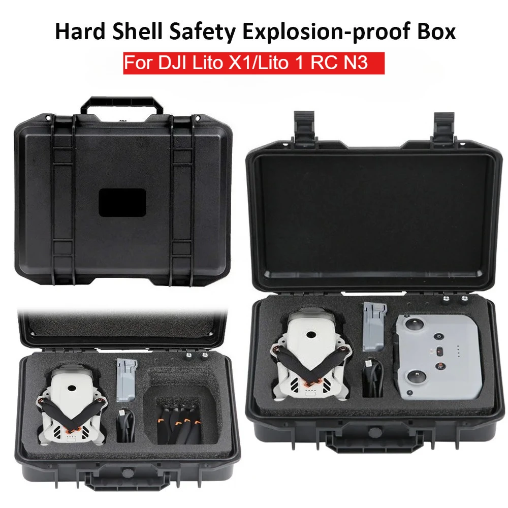 Hard Shell Safety Explosion-proof Box For DJI Lito 1/Lito X1 RC N3 Remote Waterproof Protective Carrying Case Drone Accessories
Hard Shell Safety Explosion-proof Box For DJI Lito 1/Lito X1 RC N3 Remote Waterproof Protective Carrying Case Drone Accessories