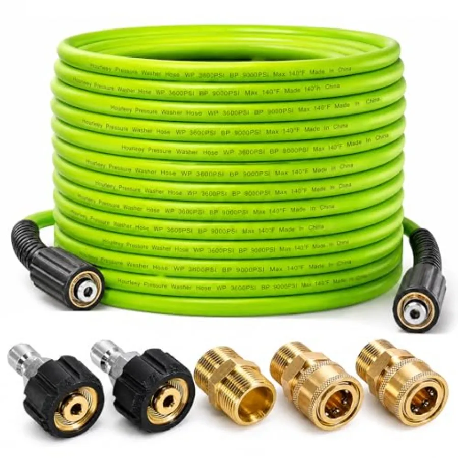 Prure Washer Hose 50 Feet, 3600 PSI Flexible Kink Resistant Power Washer Hose Replacement, 1/4" Quick Connect Prure Hose Extens
Prure Washer Hose 50 Feet, 3600 PSI Flexible Kink Resistant Power Washer Hose Replacement, 1/4" Quick Connect Prure Hose Extens