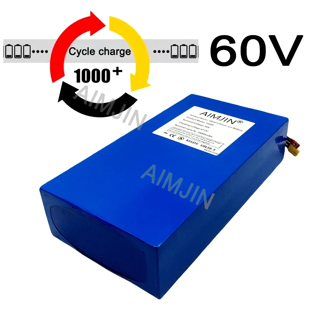 3000W High power 60V 30Ah battery 16S8P 67.2V lithium battery with built-in BMS high-power lithium-ion battery pack
3000W High power 60V 30Ah battery 16S8P 67.2V lithium battery with built-in BMS high-power lithium-ion battery pack