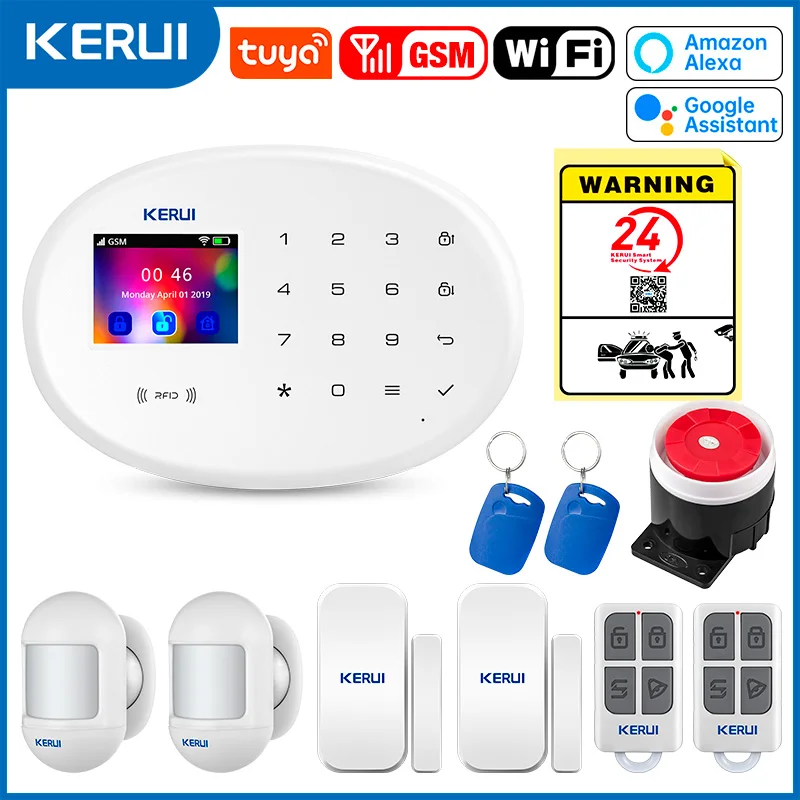 Система сигнализации KERUI для дома, Wi-Fi, GSM сигнализация, охранная безопасность, 433 МГц, беспроводная система Tuya, приложение для умного дома, датчик движения
Система сигнализации KERUI для дома, Wi-Fi, GSM сигнализация, охранная безопасность, 433 МГц, беспроводная система Tuya, приложение для умного дома, датчик движения