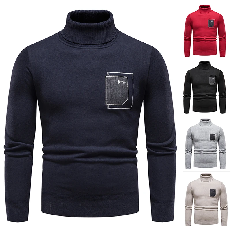 Men's Turtleneck Sweater Autumn Winter Knitted Pullover Fashion Slim Fit Patchwork Casual SweatersMens Fleece Clothes
Men's Turtleneck Sweater Autumn Winter Knitted Pullover Fashion Slim Fit Patchwork Casual SweatersMens Fleece Clothes