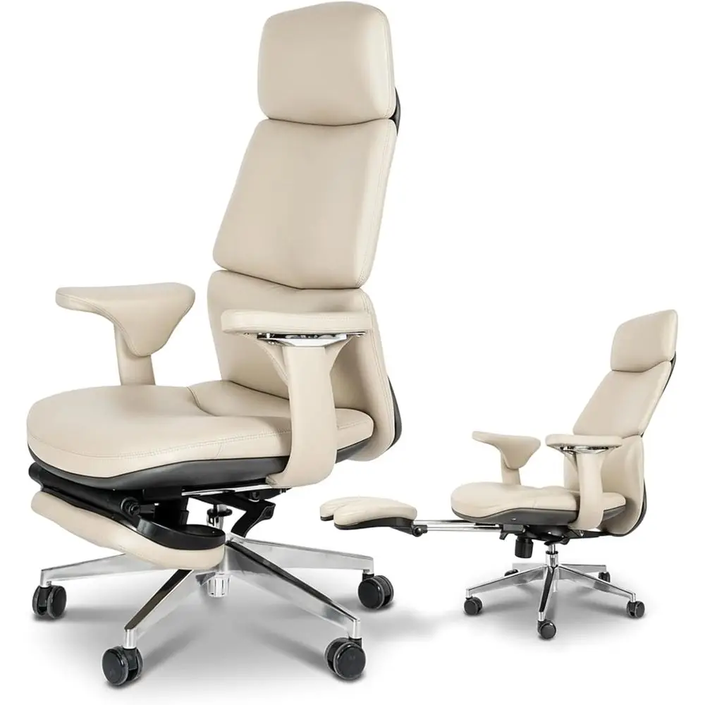 Luxury High-Back Office Chair with Adjustable Footrest and Lumbar Support, Supports Up to 400 lbs, White
Luxury High-Back Office Chair with Adjustable Footrest and Lumbar Support, Supports Up to 400 lbs, White