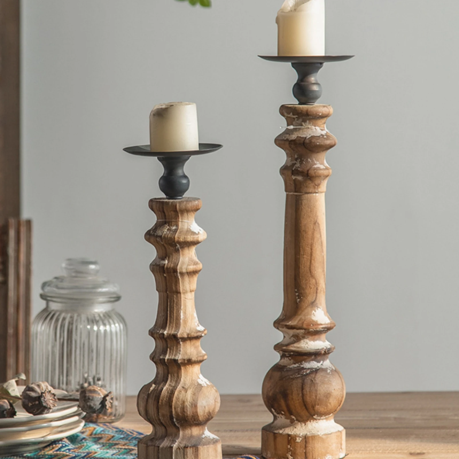 Wood Pillar Candle Stand Distressed Finish Vintage Wooden Candlestick Decor Piece Decorative
Wood Pillar Candle Stand Distressed Finish Vintage Wooden Candlestick Decor Piece Decorative