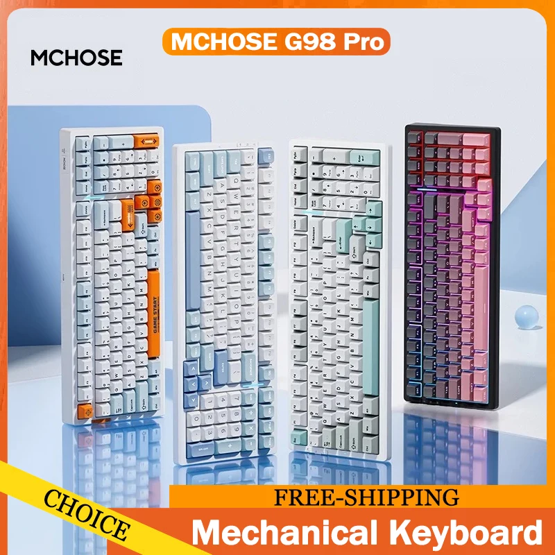 MCHOSE G98 Pro Tri-mode Customized Mechanical Keyboard 1ms Low Latency Gasket Structure 8000mAh BT 2.4g Wireless Hot-Swappable
MCHOSE G98 Pro Tri-mode Customized Mechanical Keyboard 1ms Low Latency Gasket Structure 8000mAh BT 2.4g Wireless Hot-Swappable