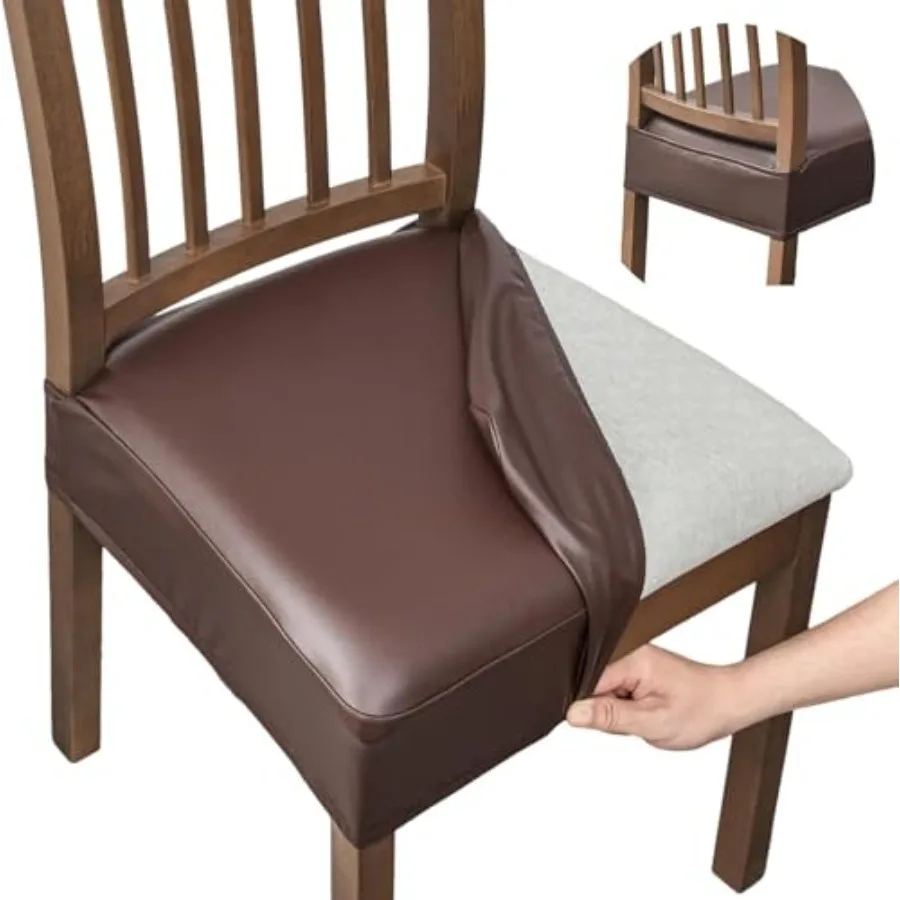 Dining Chair Covers Set of 6, Waterproof PU Leather Stretch Chair Seat Slipcovers Soft Removable Washable Chair Covers, Kitchen
Dining Chair Covers Set of 6, Waterproof PU Leather Stretch Chair Seat Slipcovers Soft Removable Washable Chair Covers, Kitchen