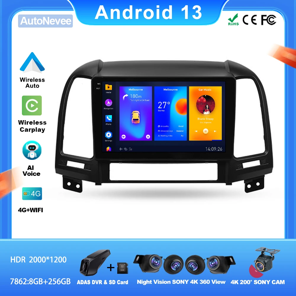 Android для Hyundai Santa Fe 2 2006 - 2012 автомобильный Автомагнитола стерео Мультимедийный Плеер навигация 4G WiFi видеорегистратор GPS QLED
Android для Hyundai Santa Fe 2 2006 - 2012 автомобильный Автомагнитола стерео Мультимедийный Плеер навигация 4G WiFi видеорегистратор GPS QLED