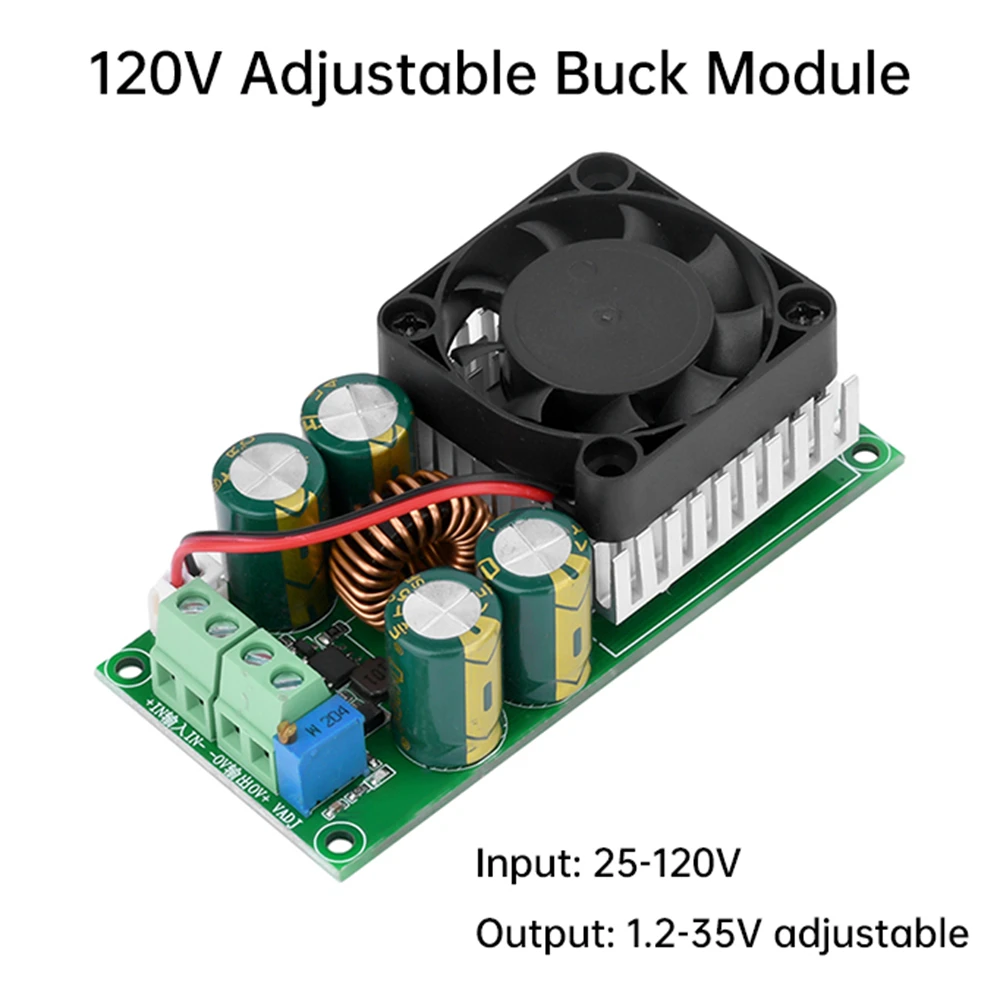 DC 25-120V to DC 1.2-35V 10A Adjustable Step Down Power Supply Module Buck Converter with Cooling Fan
DC 25-120V to DC 1.2-35V 10A Adjustable Step Down Power Supply Module Buck Converter with Cooling Fan
