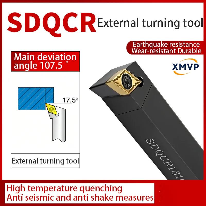 CNC cutting tool 107.5 degrees SDQCR/L diamond screw type outer circular turning tool anti vibration tool holder lathe machine c
CNC cutting tool 107.5 degrees SDQCR/L diamond screw type outer circular turning tool anti vibration tool holder lathe machine c