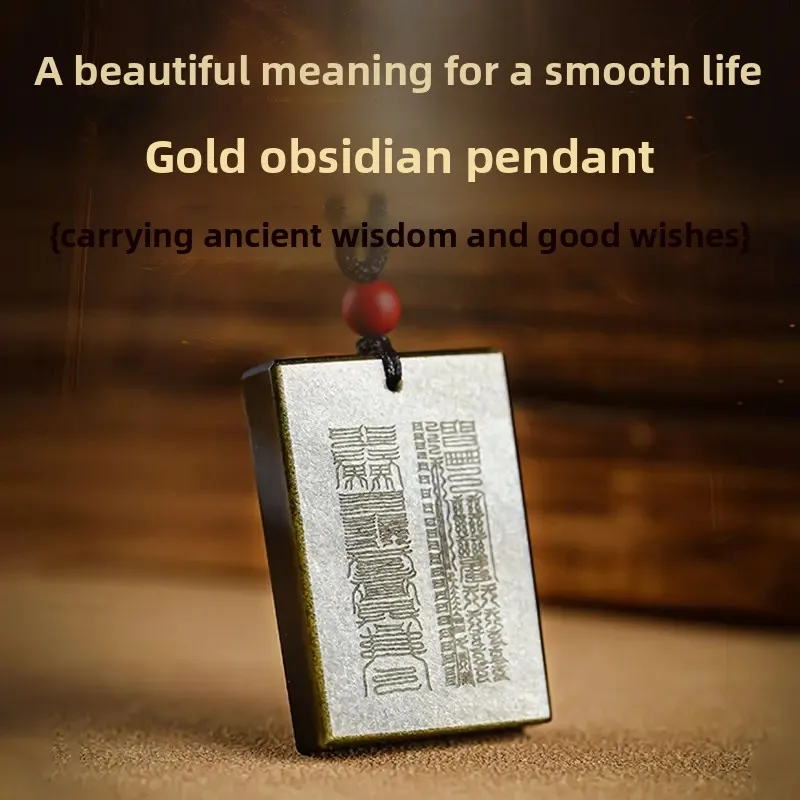 Natural Gold Obsidian Pendant High-end Obsidian Brand Blessing Pray for Protection Jade Carry-on Pendant Lucky Feng Shui Charms
Natural Gold Obsidian Pendant High-end Obsidian Brand Blessing Pray for Protection Jade Carry-on Pendant Lucky Feng Shui Charms