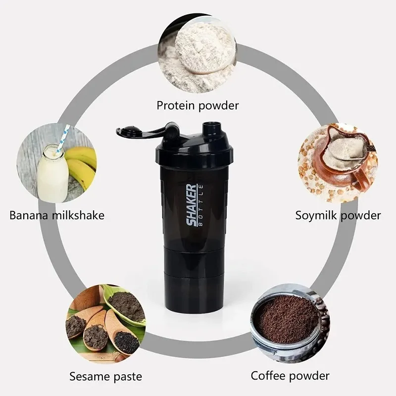 3 Layers Shaker Protein Bottle Powder Shake Cup Water Bottle Plastic Mixing Cup Body Building Exercise Bottles Coffee Accessorie
3 Layers Shaker Protein Bottle Powder Shake Cup Water Bottle Plastic Mixing Cup Body Building Exercise Bottles Coffee Accessorie