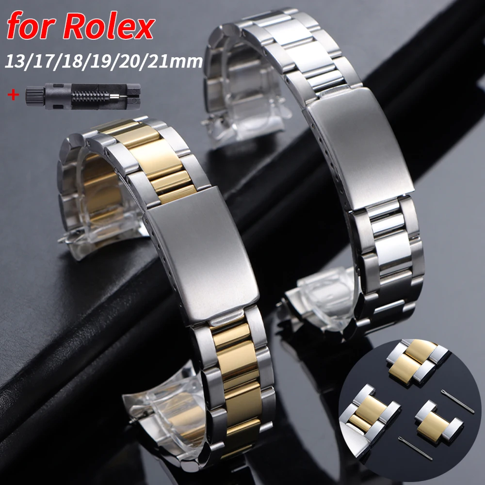 Curved End Stainless Steel Strap for Rolex for Water Ghost Replacement Metal Bracelet 13mm 17mm 18mm 19mm 20mm 21mm Wrist Band
Curved End Stainless Steel Strap for Rolex for Water Ghost Replacement Metal Bracelet 13mm 17mm 18mm 19mm 20mm 21mm Wrist Band