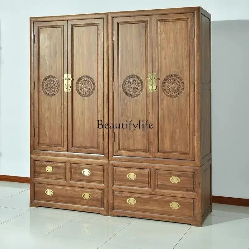 02 North old elm large wardrobe all solid wood overall top box cabinet bottom box cabinet
02 North old elm large wardrobe all solid wood overall top box cabinet bottom box cabinet