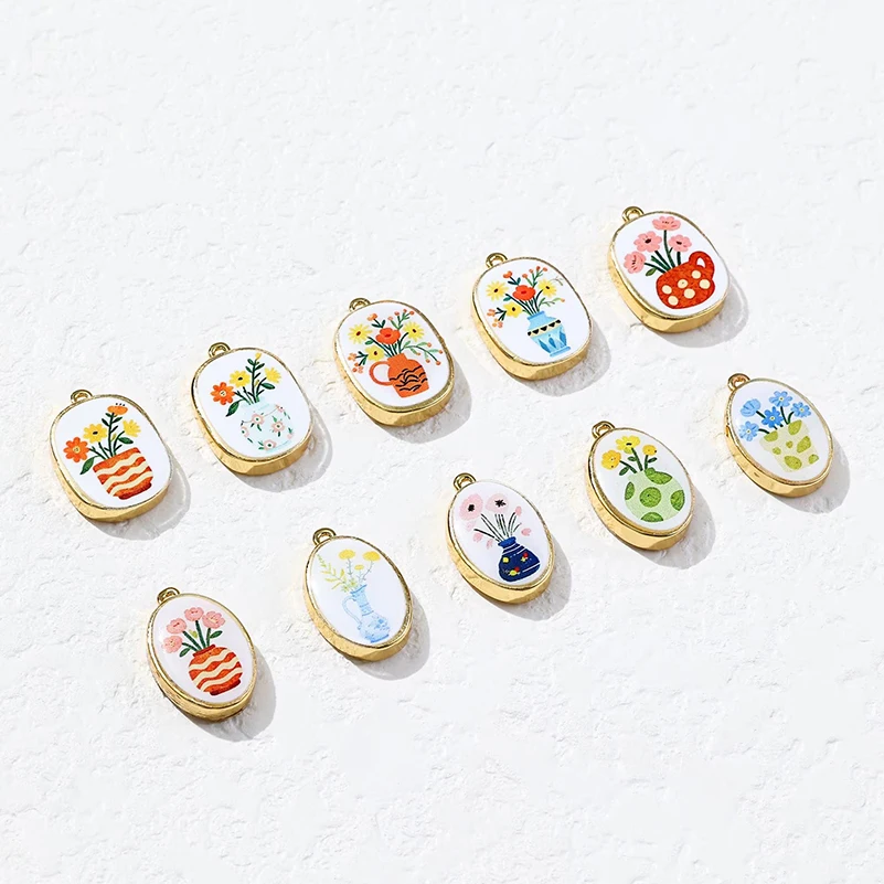 14pcs Mix Copper Oil-drop Vase Color Printing Pendant for Jewelry Making DIY Necklace Bracelet Accessories
14pcs Mix Copper Oil-drop Vase Color Printing Pendant for Jewelry Making DIY Necklace Bracelet Accessories