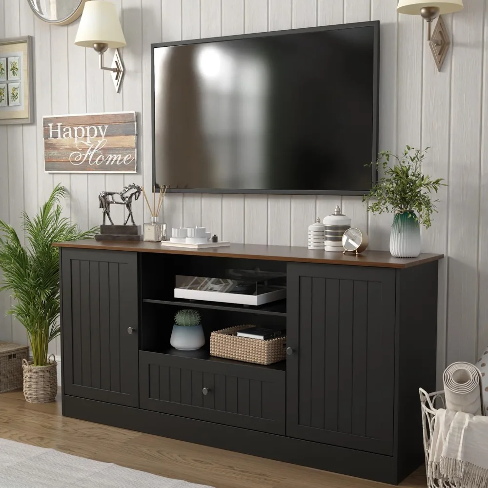 Farmhouse TV Stand , 63 Inch Entertainment Center with Storage Drawer and Open Shelves, Modern Media Console
Farmhouse TV Stand , 63 Inch Entertainment Center with Storage Drawer and Open Shelves, Modern Media Console