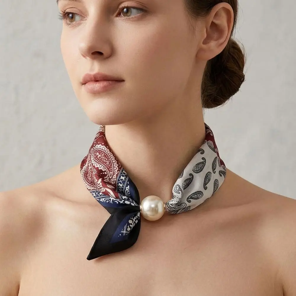 Luxury Chic Lazy Scarf Polyester Lightweight Pearl Decoration Scarf Printed Design Pearl Tail Neck Scarf Daily Wearing
Luxury Chic Lazy Scarf Polyester Lightweight Pearl Decoration Scarf Printed Design Pearl Tail Neck Scarf Daily Wearing