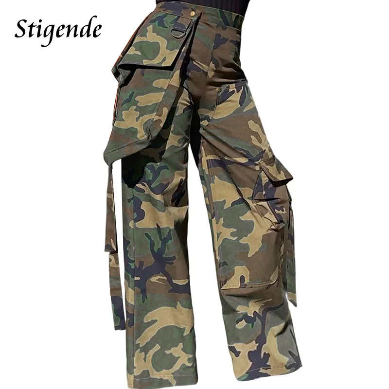 Stigende Women Camouflage Cargo Pants Bandage Irregular Fatigue Pants Streetwear
Stigende Women Camouflage Cargo Pants Bandage Irregular Fatigue Pants Streetwear