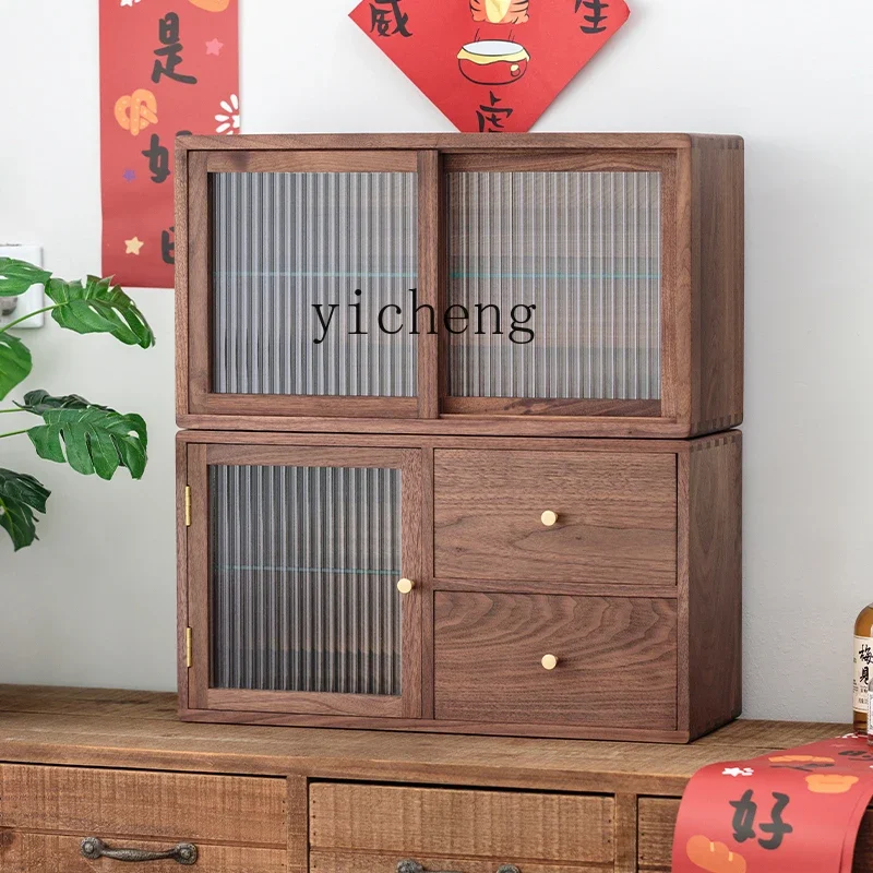 b8 Black Walnut Desktop Display Storage Cabinet Solid Wood Drawer Tea Set
b8 Black Walnut Desktop Display Storage Cabinet Solid Wood Drawer Tea Set