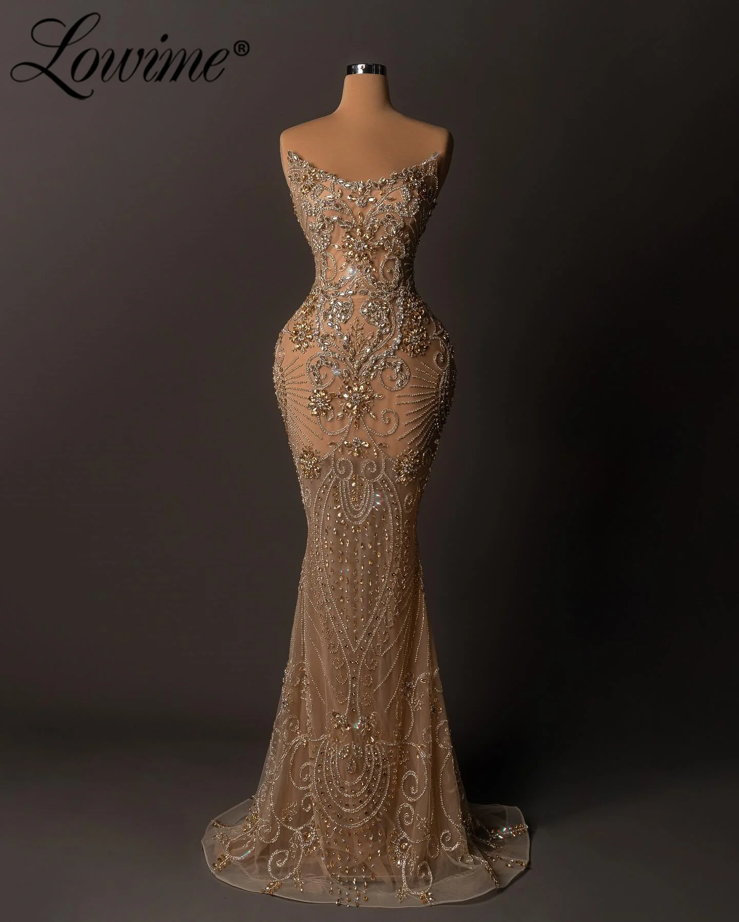 Lowime 2025 Luxury Rhinestone Beaded Crystal Mermaid Bridal Gowns Evening Dresses Strapless Mermaid Customized Prom Party Dress
Lowime 2025 Luxury Rhinestone Beaded Crystal Mermaid Bridal Gowns Evening Dresses Strapless Mermaid Customized Prom Party Dress