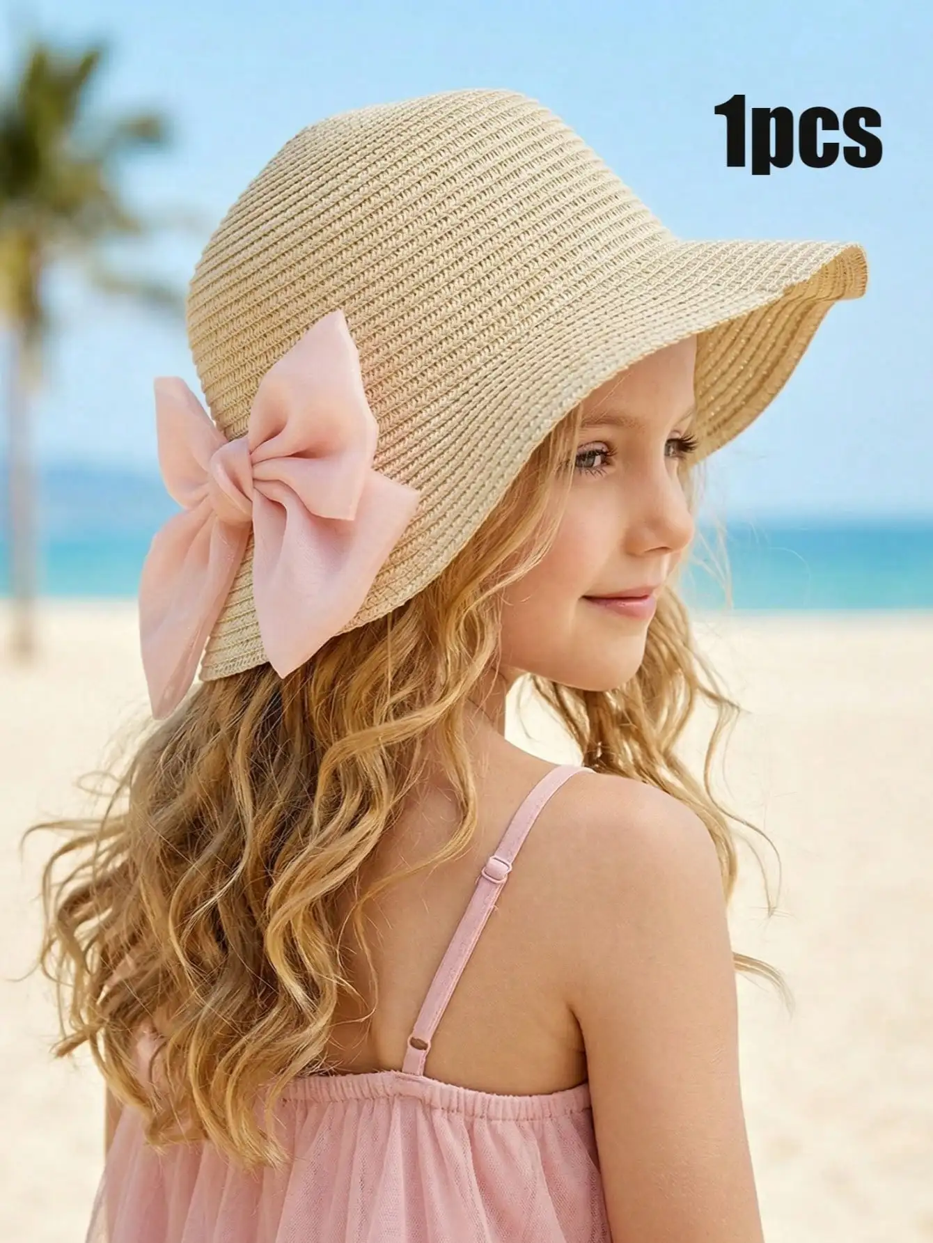 1Pc 3-8Y Girls Beige Straw Hat With Big Pink Bow Breathable Woven Summer Sunshade Cap Outdoor Beach Casual
1Pc 3-8Y Girls Beige Straw Hat With Big Pink Bow Breathable Woven Summer Sunshade Cap Outdoor Beach Casual