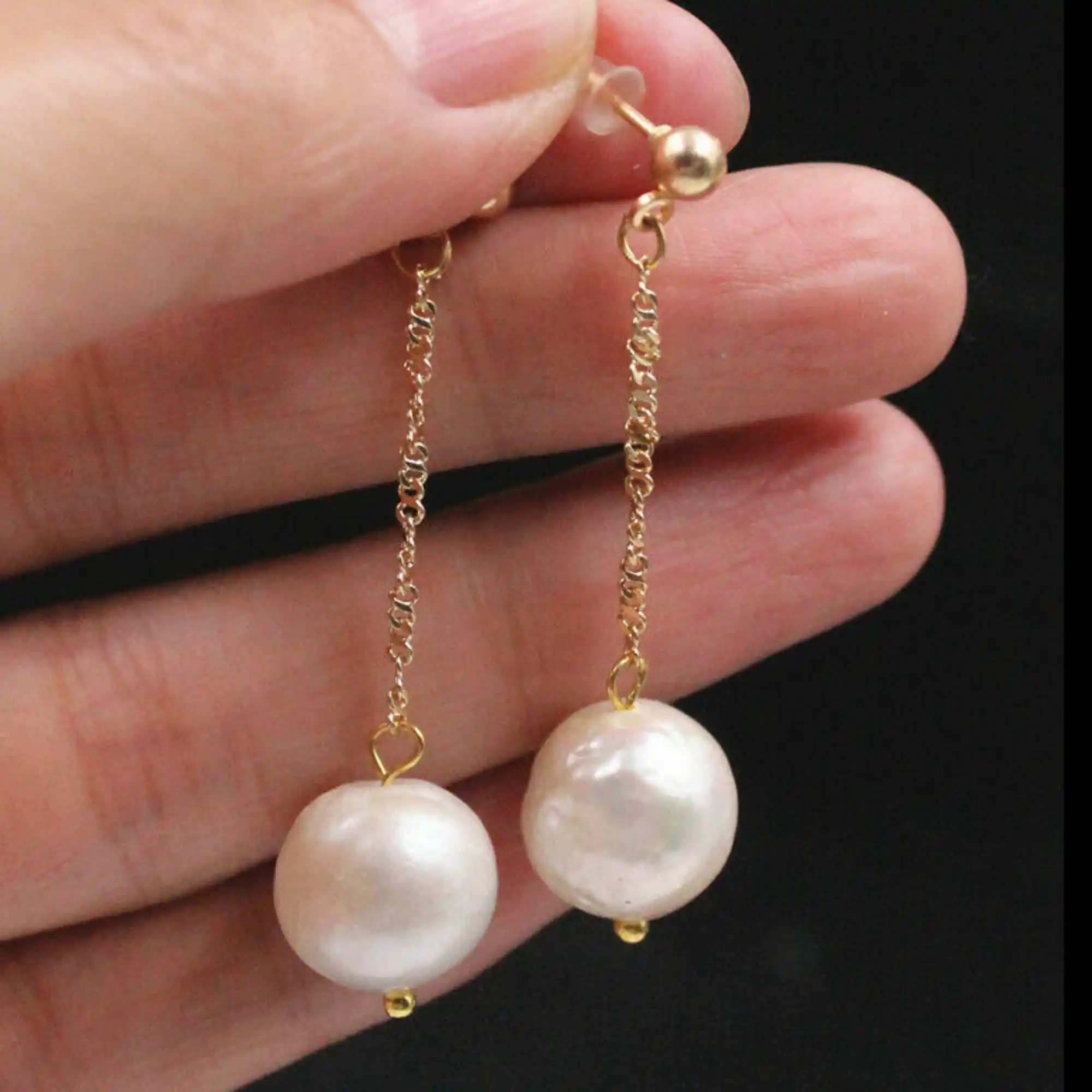 11-12mm South Sea White Baroque Pearl gold Earrings long earrings VALENTINE'S DAY Beautiful Wedding Women
11-12mm South Sea White Baroque Pearl gold Earrings long earrings VALENTINE'S DAY Beautiful Wedding Women