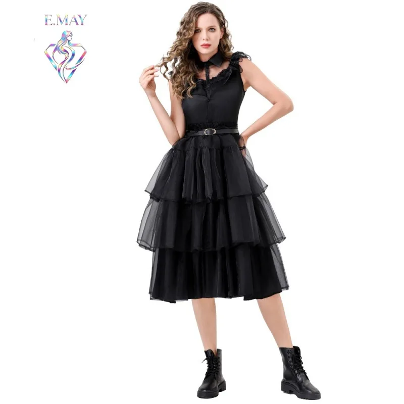 Adult Women's Black Adams Family Dress Halloween Party Wednesday Style Costume New Arrival Ladies Fashionable Ethnic Wear
Adult Women's Black Adams Family Dress Halloween Party Wednesday Style Costume New Arrival Ladies Fashionable Ethnic Wear