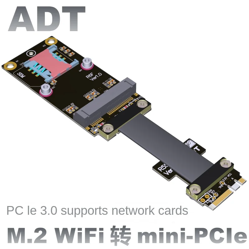 ADT M.2 WIFI interface (A.E.EY) to mini PCI-E extension cable R56SF 3~100cm
ADT M.2 WIFI interface (A.E.EY) to mini PCI-E extension cable R56SF 3~100cm
