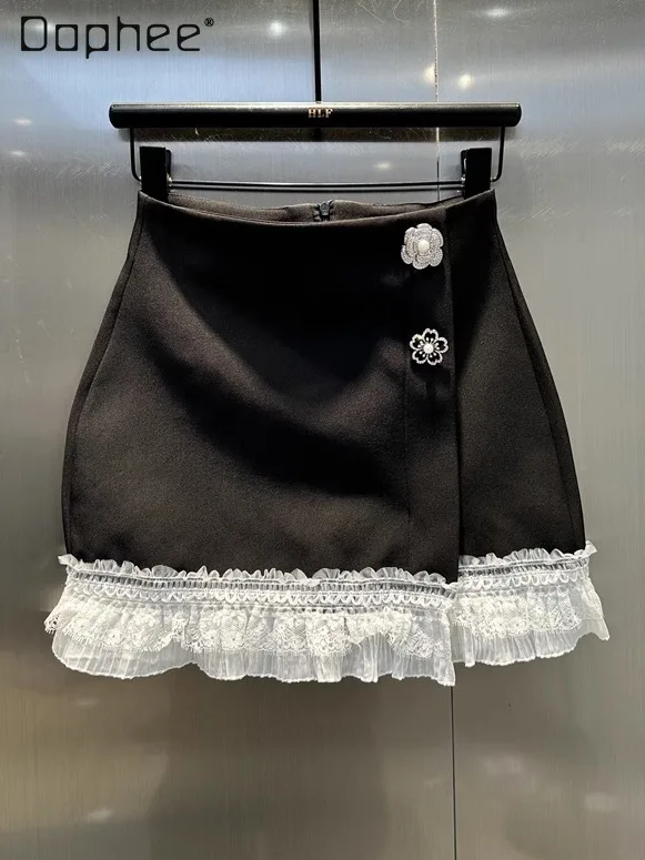 High-end Heavy Beaded Lace Patchwork Elegant Versatile Skirt Summer Commuter Style Fashion High Waist Slimming A-line Mini Skirt
High-end Heavy Beaded Lace Patchwork Elegant Versatile Skirt Summer Commuter Style Fashion High Waist Slimming A-line Mini Skirt