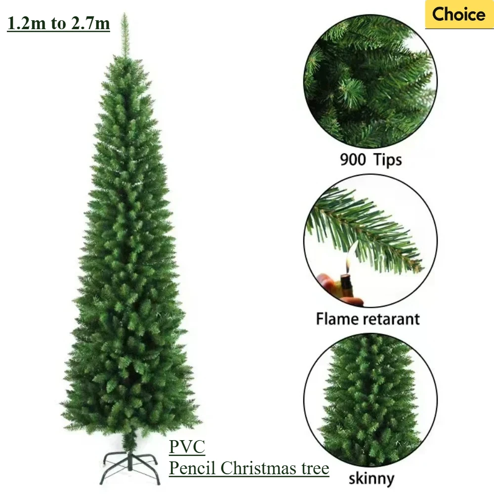 Artificial Christmas Tree Pointed Head PVC Pencil Green Christmas Tree 1.2m To 2.7m Home Christmas Atmosphere Decoration Supplie
Artificial Christmas Tree Pointed Head PVC Pencil Green Christmas Tree 1.2m To 2.7m Home Christmas Atmosphere Decoration Supplie
