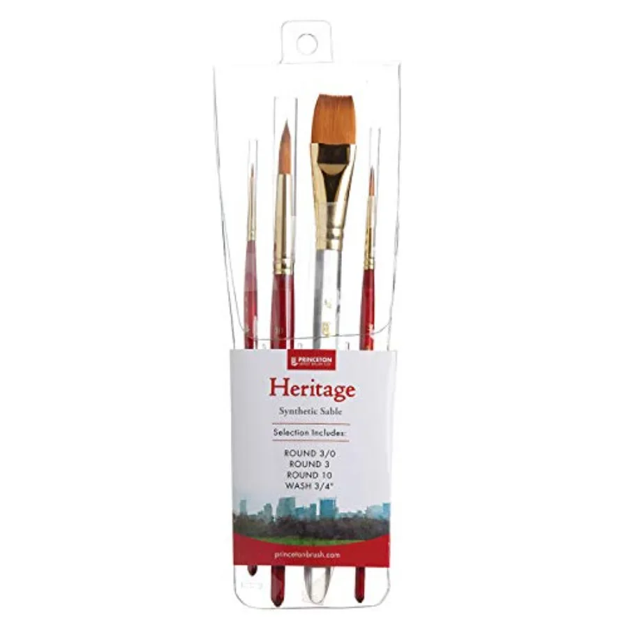 Heritage, Series 4050, Synthetic Sable Paint Brush for Watercolor, Set of 4
Heritage, Series 4050, Synthetic Sable Paint Brush for Watercolor, Set of 4