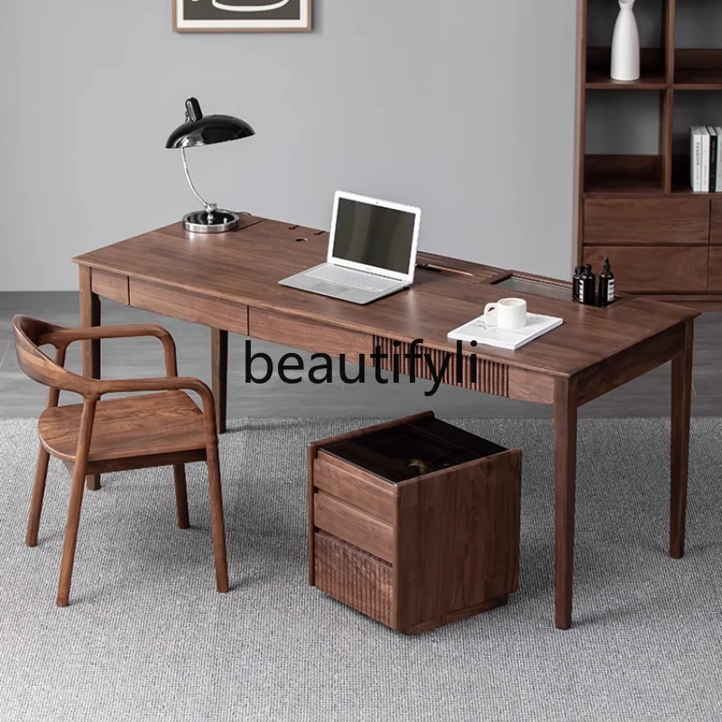 North American Black Walnut Desk Modern Simple Nordic Double Computer Desk Writing Desk
North American Black Walnut Desk Modern Simple Nordic Double Computer Desk Writing Desk