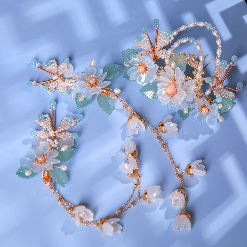 3pcs Glass Flower Hair Clip For Women Chinese Style Wedding Hair Hair Accessoreis Long Tassel Han Costume Party Hair Comb Gifts
3pcs Glass Flower Hair Clip For Women Chinese Style Wedding Hair Hair Accessoreis Long Tassel Han Costume Party Hair Comb Gifts