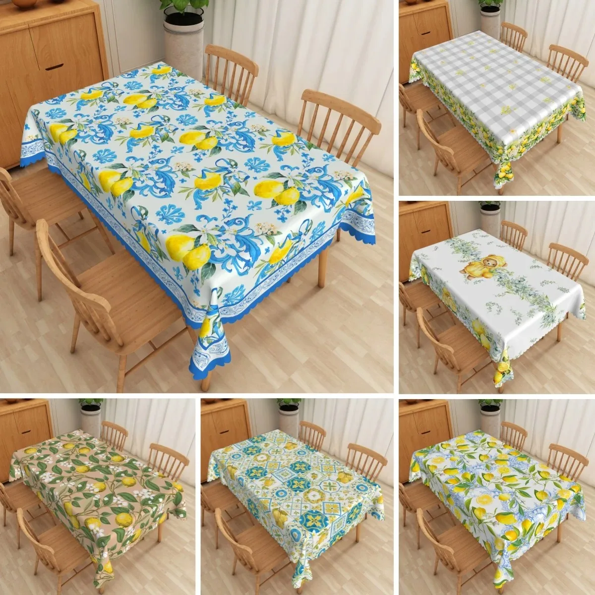 Summer Lemon Floral Tablecloth Waterproof Polyester Fruit Print Table Cover for Outdoor Picnic Party Dining Room Decoration
Summer Lemon Floral Tablecloth Waterproof Polyester Fruit Print Table Cover for Outdoor Picnic Party Dining Room Decoration