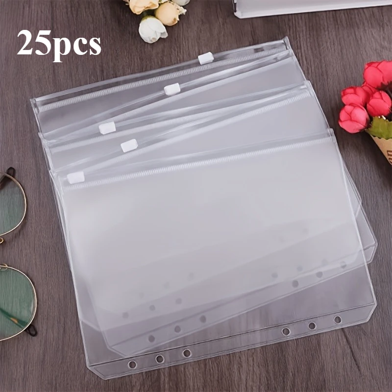 25pcs A5 Size Zipper Binder, 6-Ring Transparent Cash Envelope System, PVC Notebook and Document Organizer, Document Organizer
25pcs A5 Size Zipper Binder, 6-Ring Transparent Cash Envelope System, PVC Notebook and Document Organizer, Document Organizer