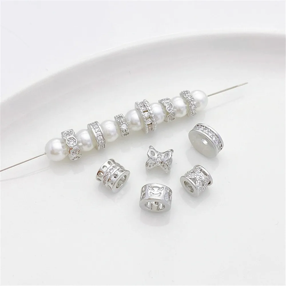White Gold Inlaid Zirconium Love Flower Passepartout Beads Loose Beads DIY Beaded Bracelet Necklace Material Accessories
White Gold Inlaid Zirconium Love Flower Passepartout Beads Loose Beads DIY Beaded Bracelet Necklace Material Accessories