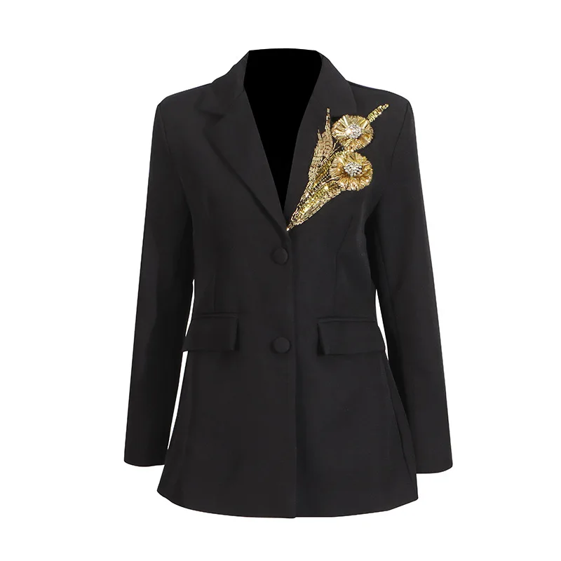 SuperAen High Street Style Heavy Industry 2025 New Golden Flower Embroidery Nail Drill Blazer
SuperAen High Street Style Heavy Industry 2025 New Golden Flower Embroidery Nail Drill Blazer