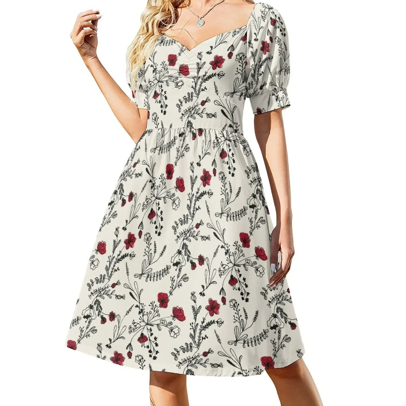 Red Flower Pattern Short-Sleeved Dress summer women's suit elegant women's dresses for wedding dresses summer woman 2025 Dress
Red Flower Pattern Short-Sleeved Dress summer women's suit elegant women's dresses for wedding dresses summer woman 2025 Dress